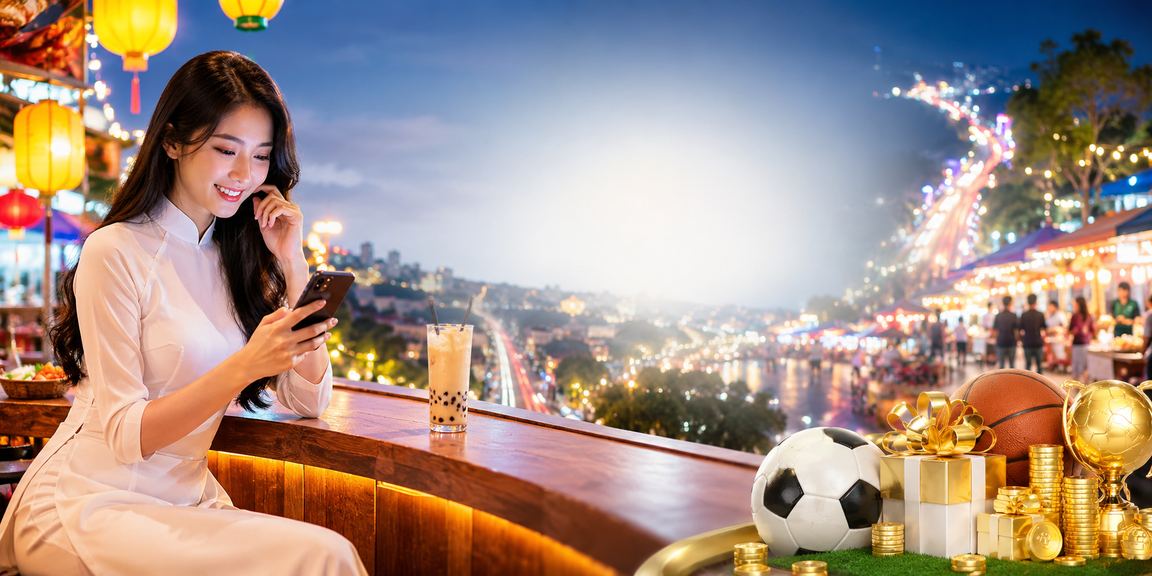 Người dùng Đà Lạt trải nghiệm casino trực tuyến trên điện thoại với trang phục áo dài
